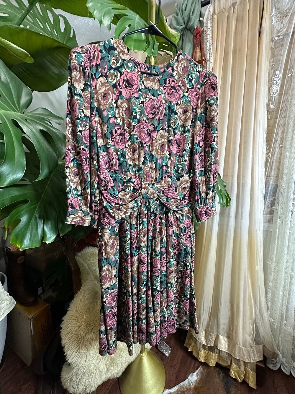80's does 40's Jane Singer VTG Floral Dress Sz 6
